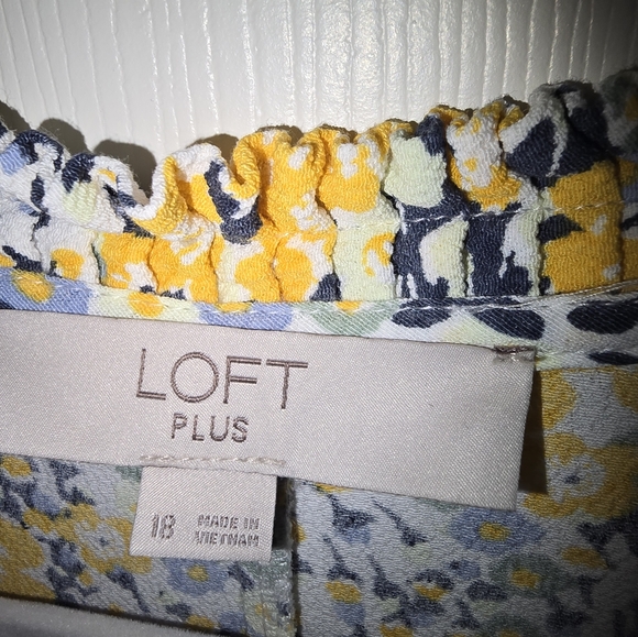 LOFT Yellow and Blue Sleeveless Sundress Casual Midi - Picture 3 of 3